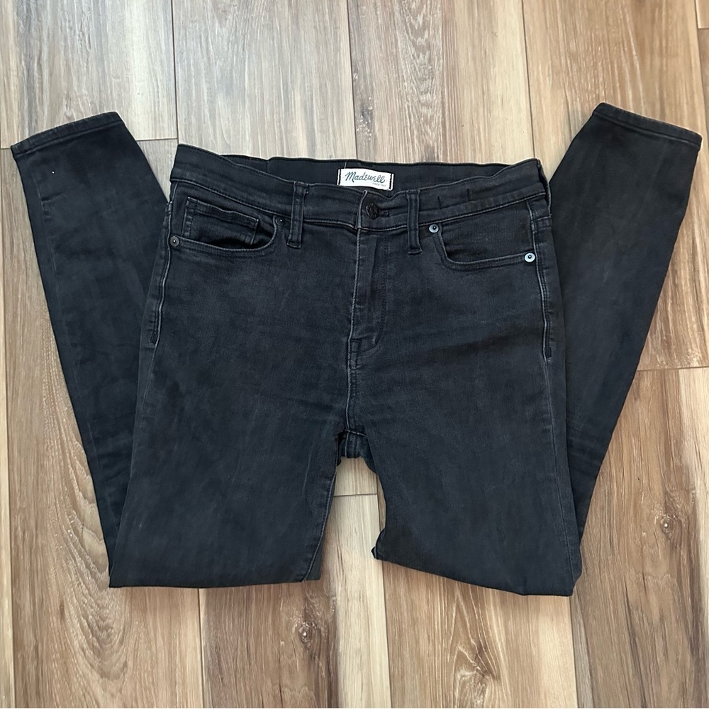Madewell 10” High Riser Skinny Jeans Black Size 30 High Rise Stretch Denim - Picture 4 of 10